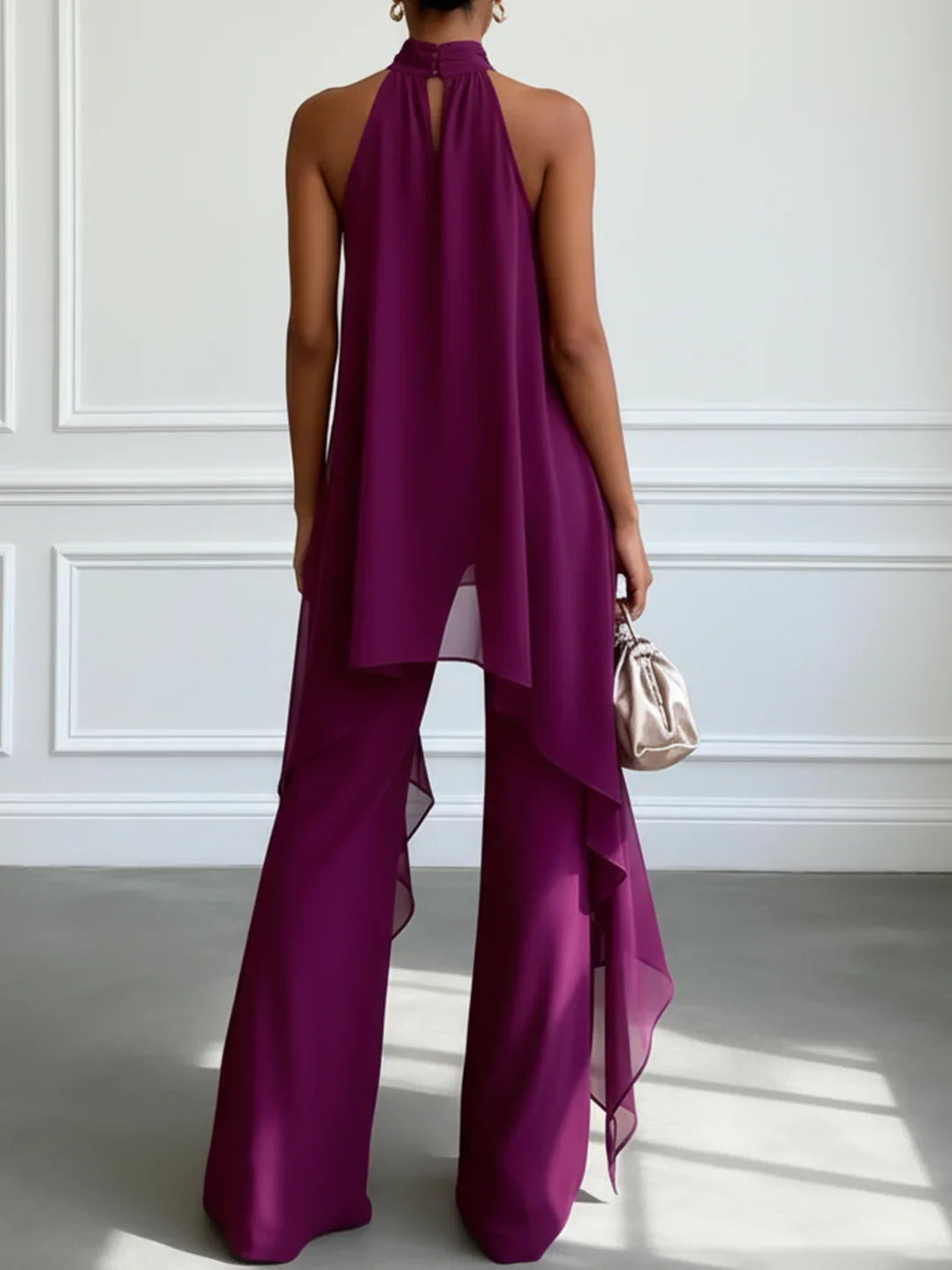 Elaina - Conjunto elegante halter con pantalón