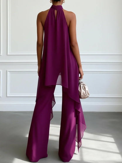 Elaina - Conjunto elegante halter con pantalón