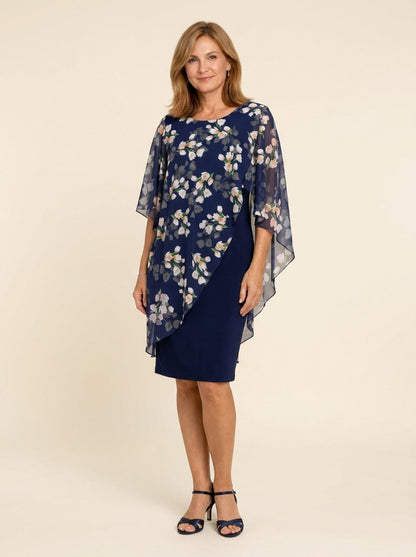 Valeria - Vestido floral con capa de gasa elegante