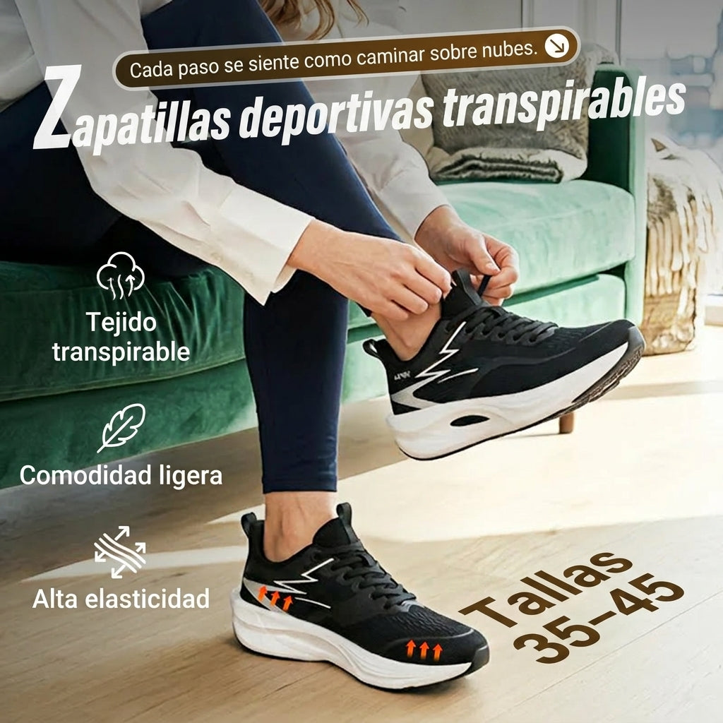 Nerea - Zapatillas deportivas transpirables con amortiguación ligera y pisada confortable para correr y entrenar