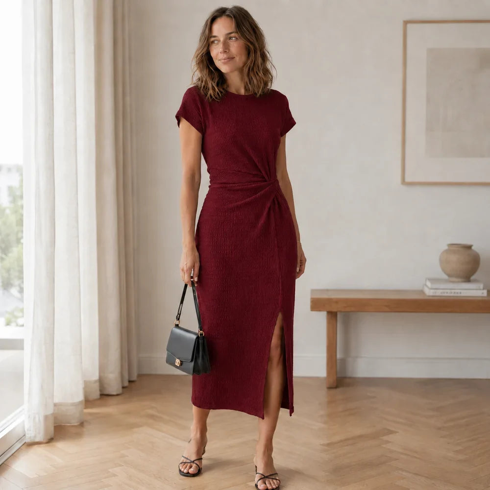 Lorena - Vestido midi con detalle anudado