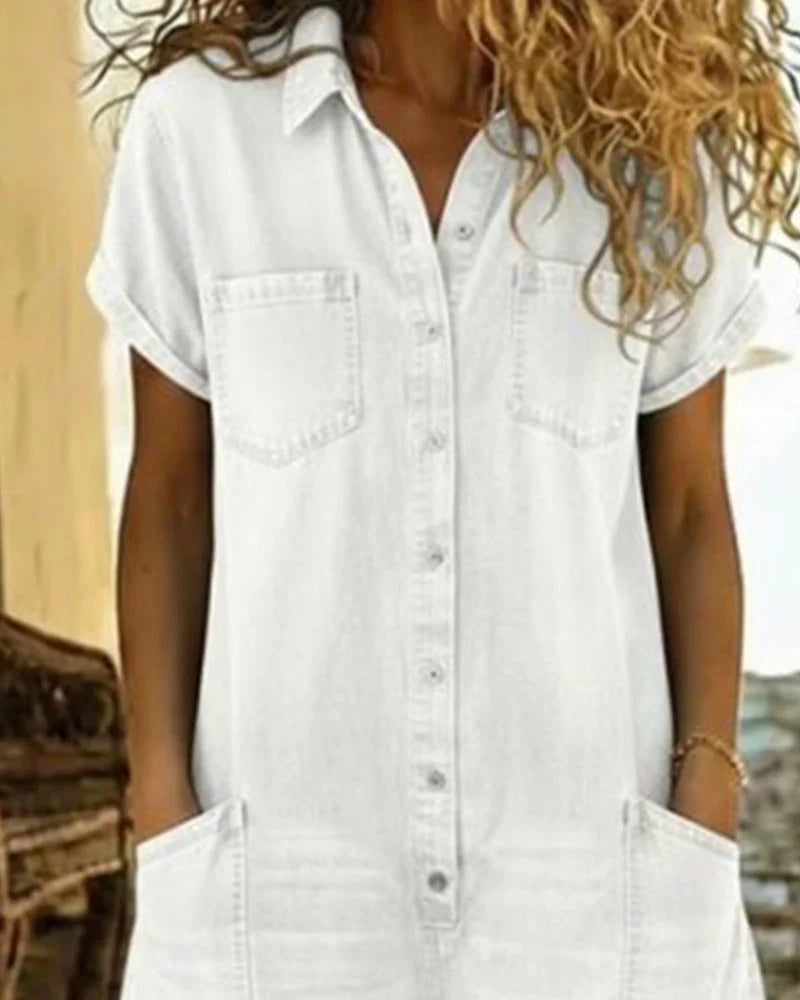 Aurora - Mono denim con botonadura frontal
