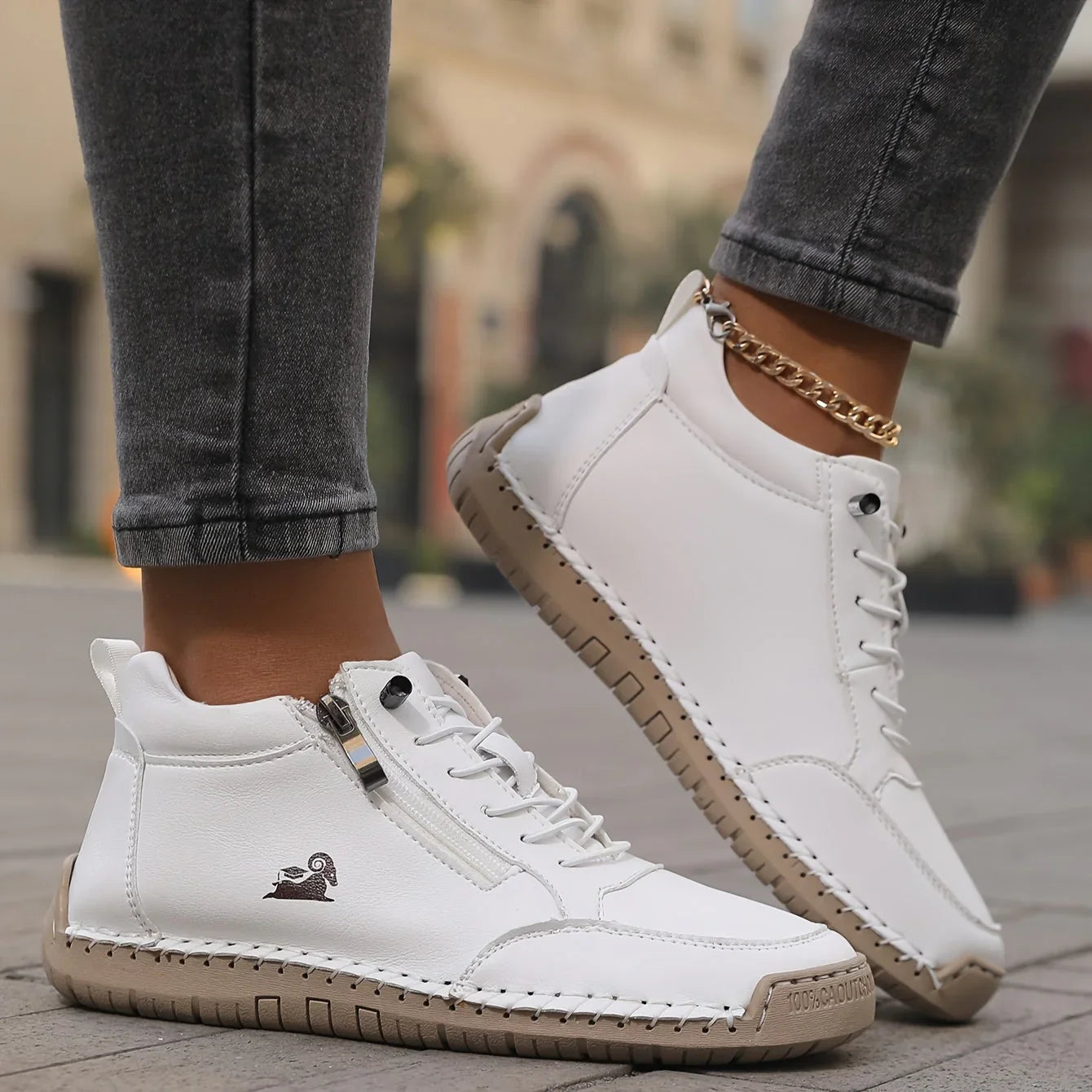 Amaia - Zapatillas ergonómicas de confort diario con cremallera