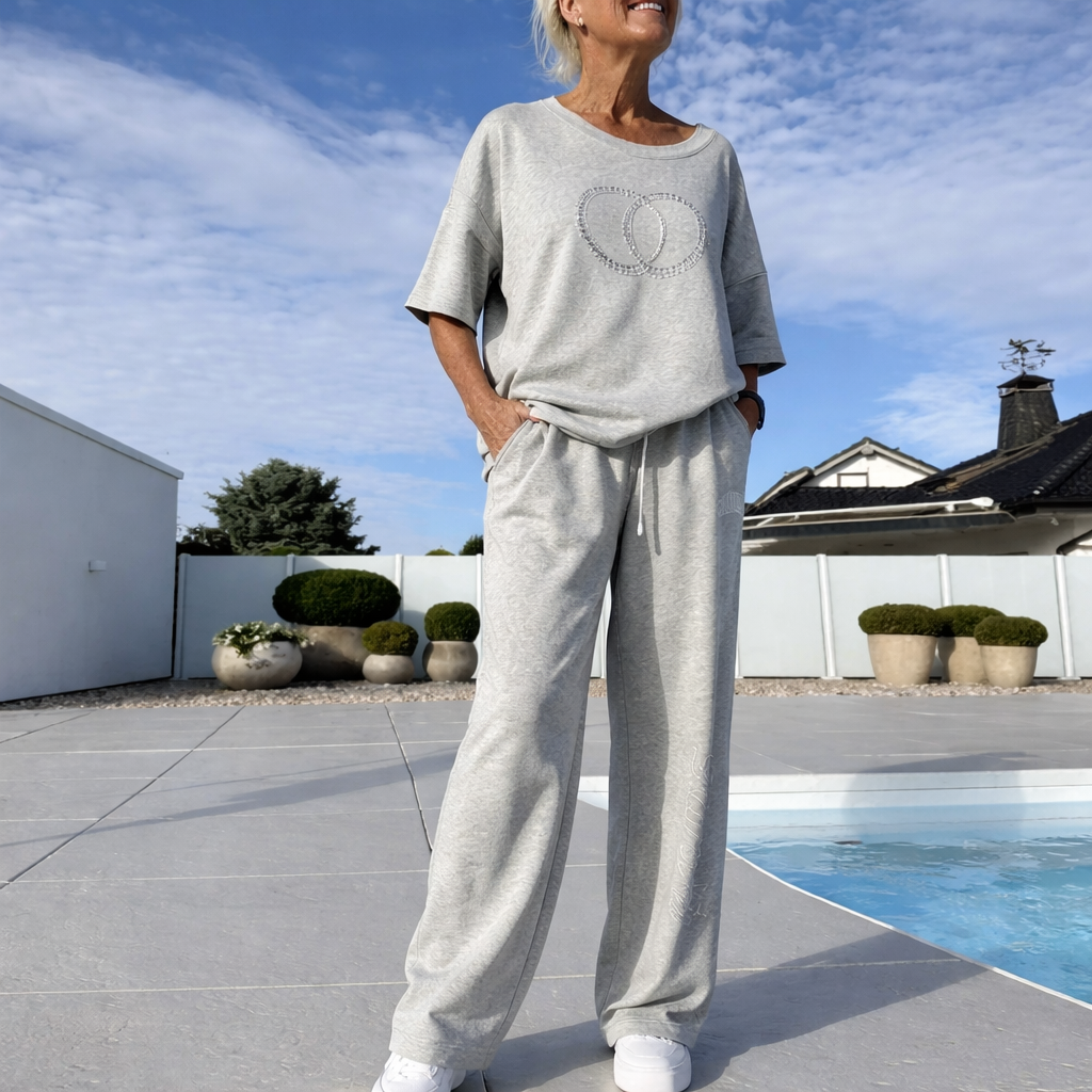 Nora - Conjunto de dos piezas con top y pantalón de corte relajado