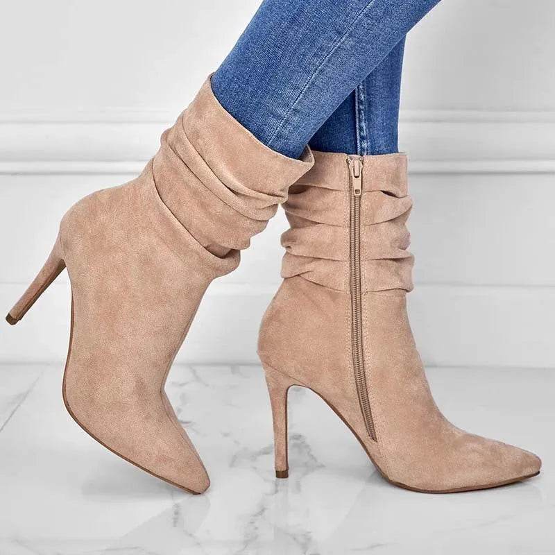 Elena - Botines de tacón fino con punta