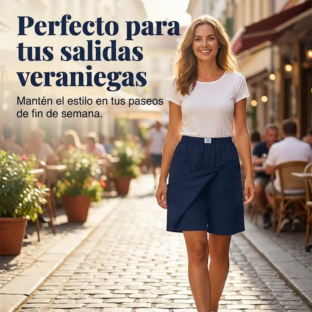 Aurelia - Falda pantalón de estilo diario con cintura elástica
