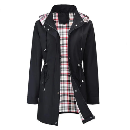 Valeria - Chaqueta impermeable con forro de cuadros