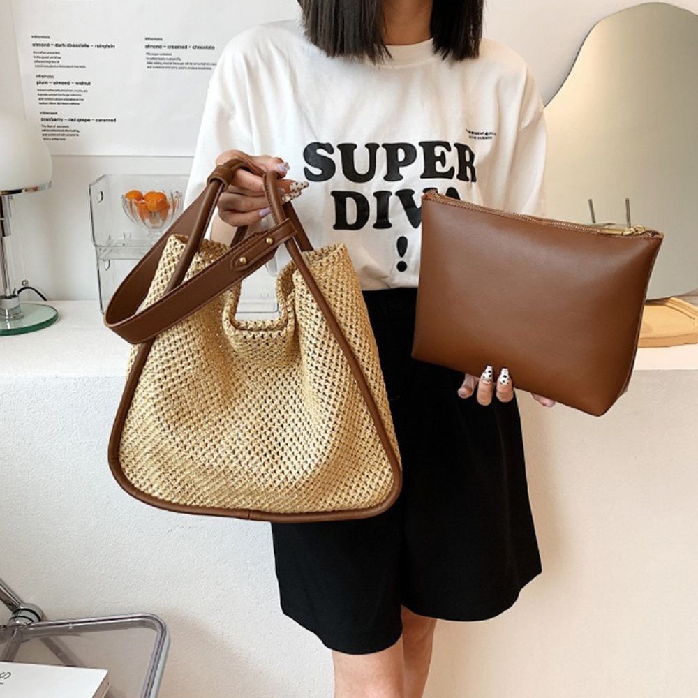 Celia - Sac seau tissé avec pochette — image 6