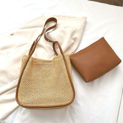 Celia - Sac seau tissé avec pochette — image 2