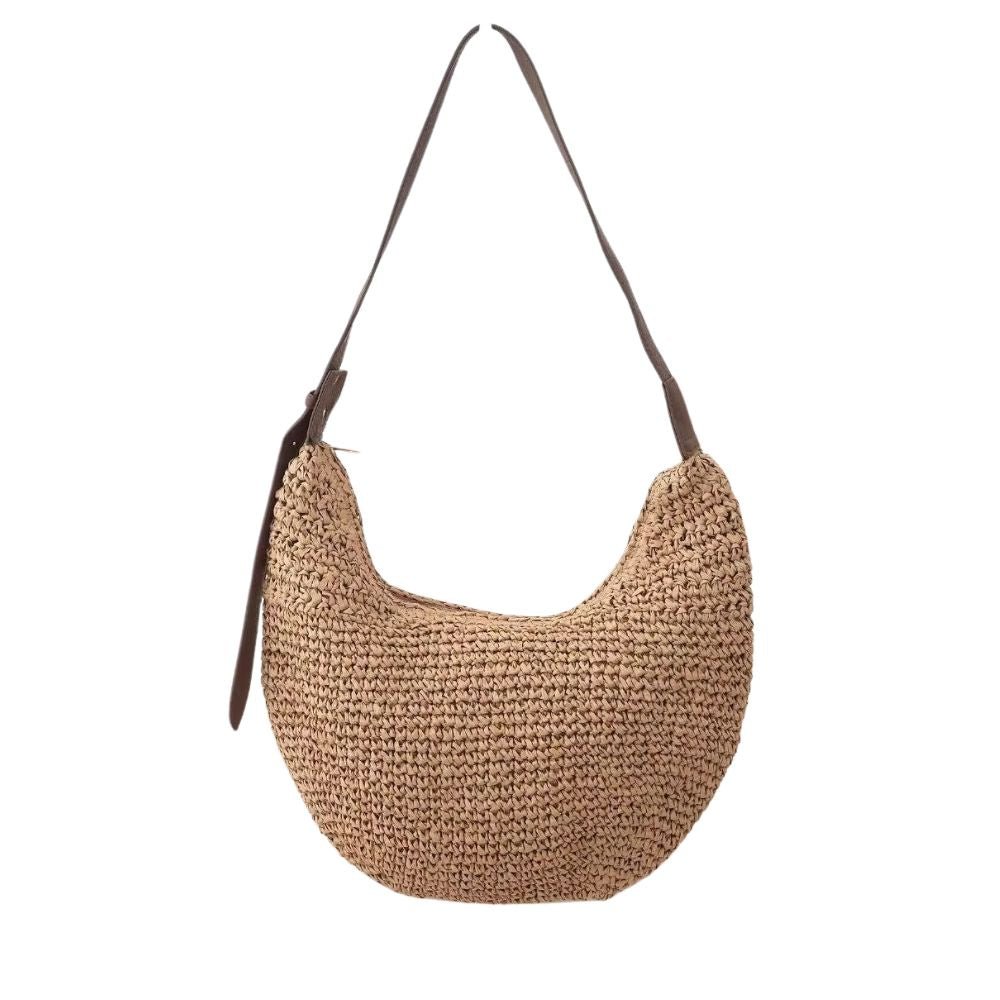 India - Bolso hobo tejido de media luna | CARMEN VELVET