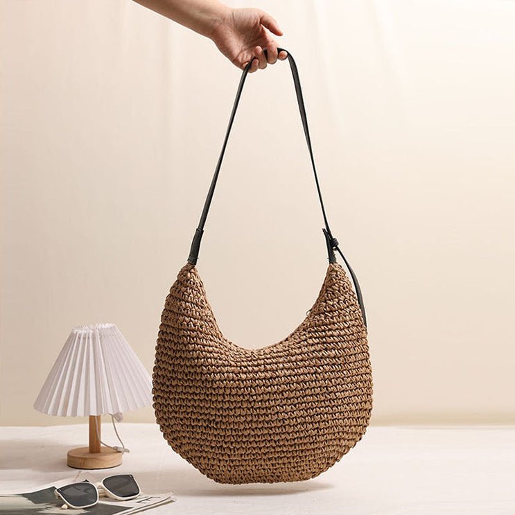 India - Bolso hobo tejido de media luna | CARMEN VELVET