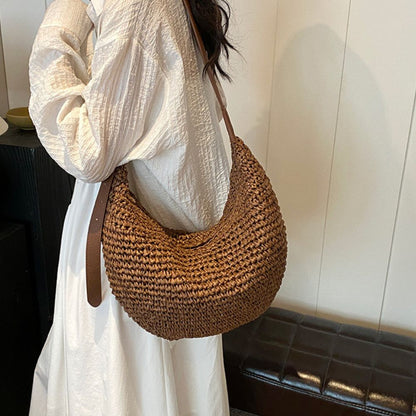 India - Bolso hobo tejido de media luna | CARMEN VELVET