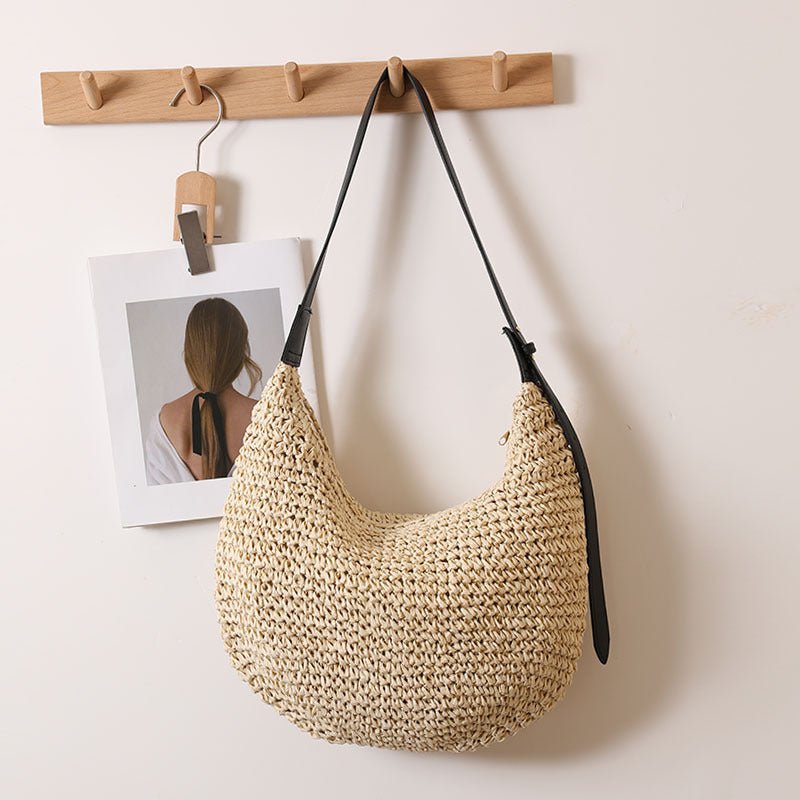 India - Bolso hobo tejido de media luna | CARMEN VELVET