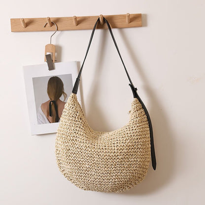 India - Bolso hobo tejido de media luna | CARMEN VELVET