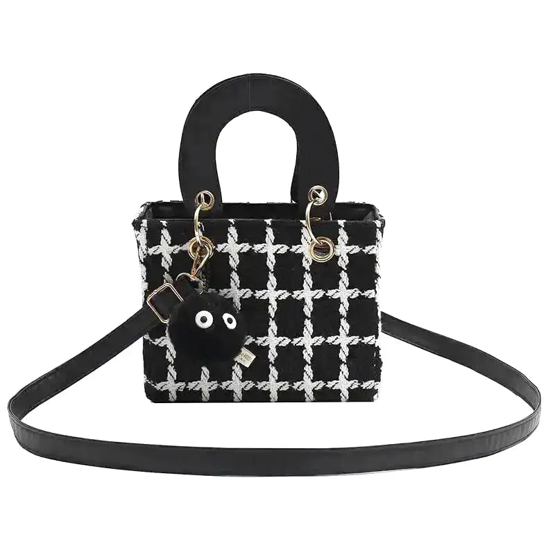 ALBANE - Bolso Pequeño cuadrado en lona - Negro - CARMEN VELVET