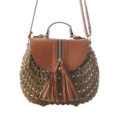 Dalia - Bolso de paja con solapa y borla | CARMEN VELVET