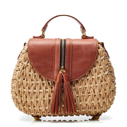 Dalia - Bolso de paja con solapa y borla | CARMEN VELVET