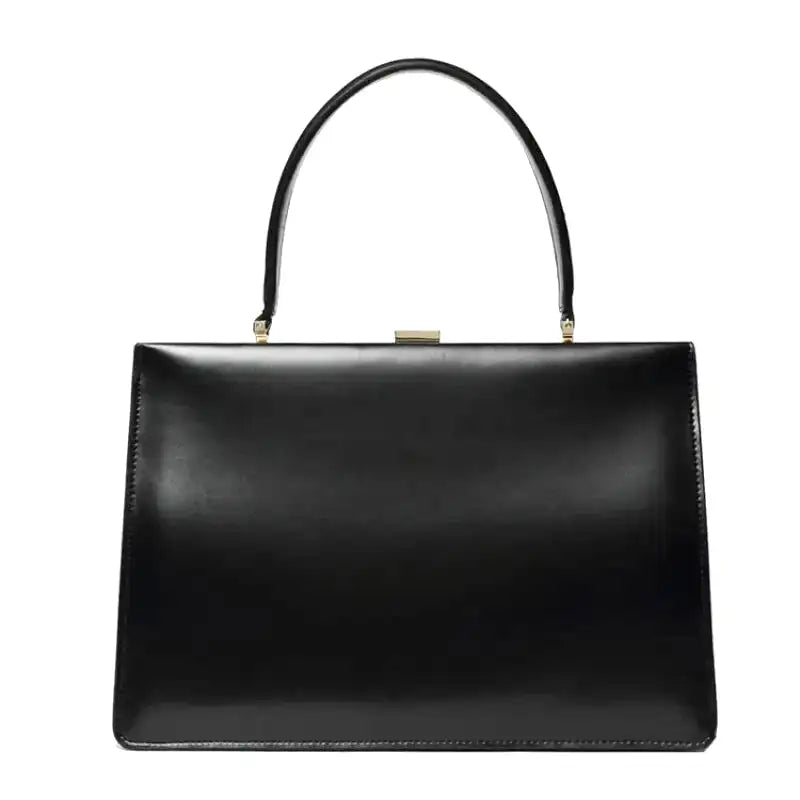 ANGIE - Bolso cuero liso vintage - Negro - CARMEN VELVET