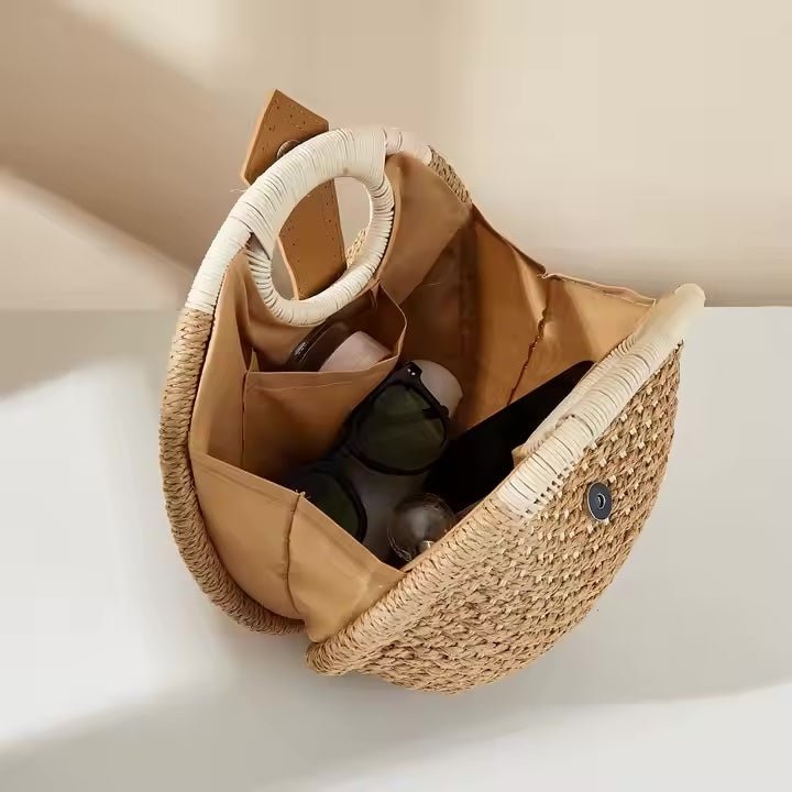 Samara - Sac rond en paille inspiration coquillage — image 20