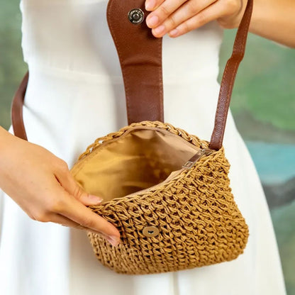 Frida - Bolso bandolera tejido con solapa | CARMEN VELVET