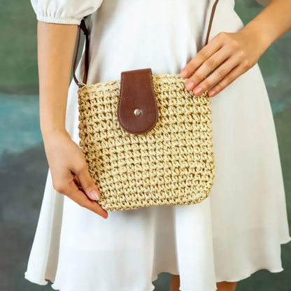 Frida - Bolso bandolera tejido con solapa | CARMEN VELVET
