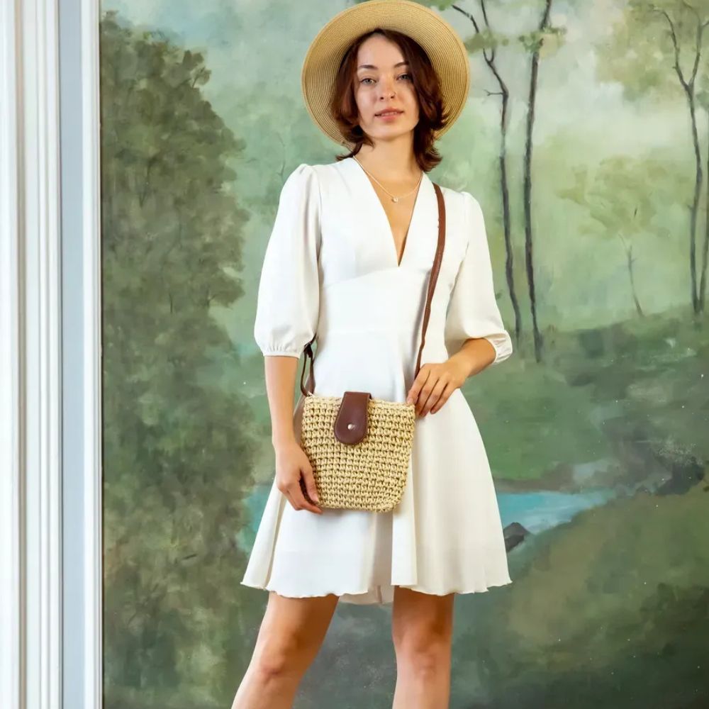 Frida - Bolso bandolera tejido con solapa | CARMEN VELVET