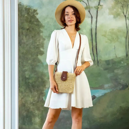 Frida - Bolso bandolera tejido con solapa | CARMEN VELVET