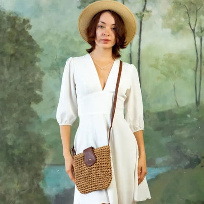 Frida - Bolso bandolera tejido con solapa | CARMEN VELVET