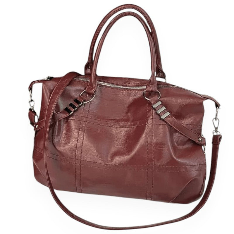 SEWY - Bolso para el Día a Día Vintage en cuero - Burdeos - CARMEN VELVET