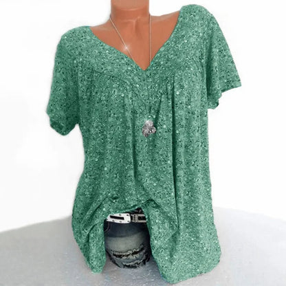 Nerea - Blusa estampada con escote de pico
