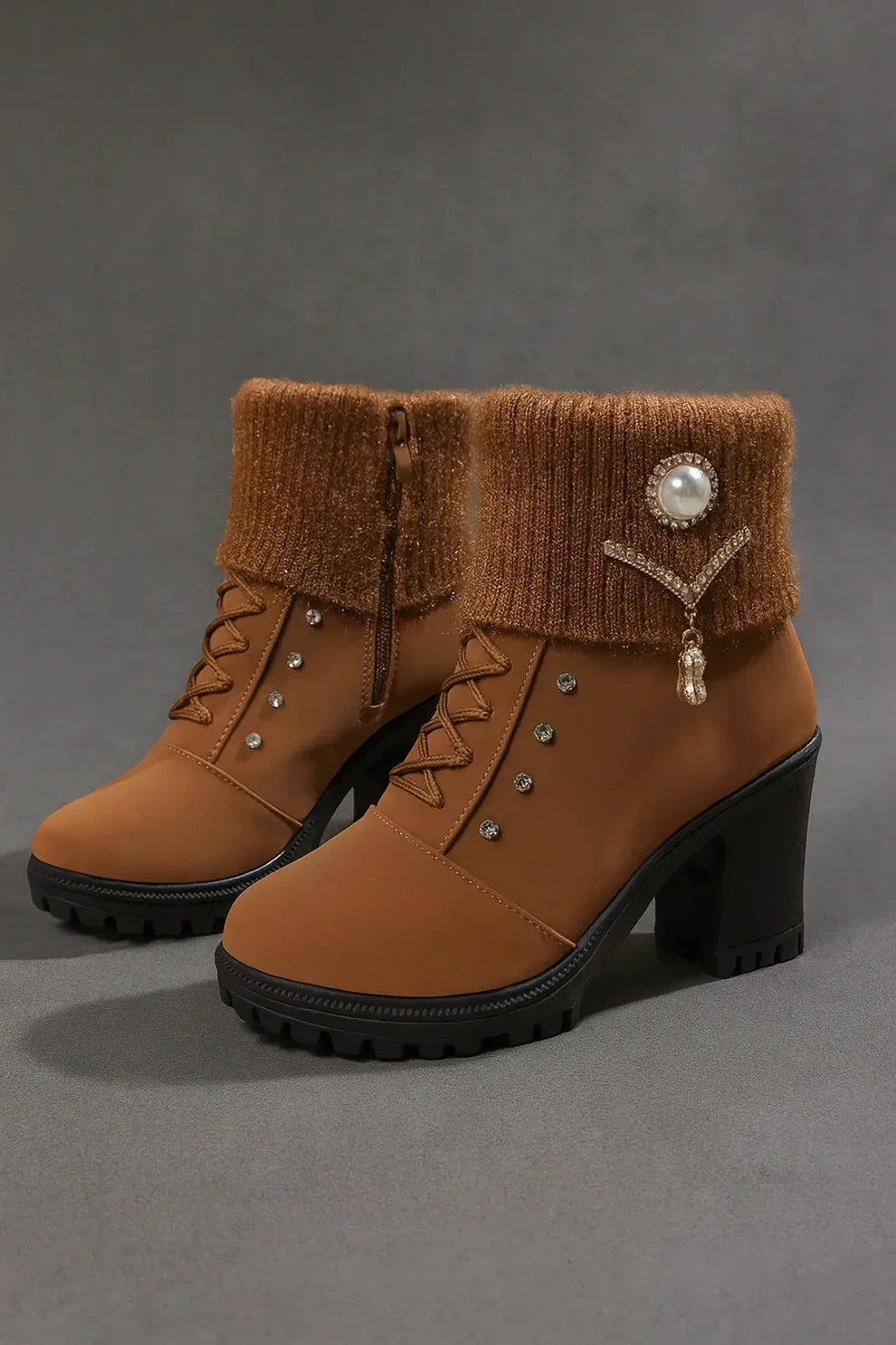 Maya - Botas de tacón grueso y cálidas
