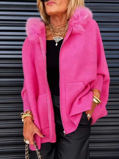 Noa - Chaqueta moderna con capucha de pelo