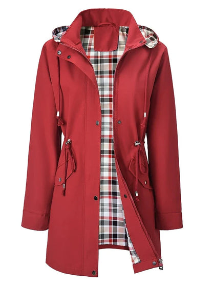 Valeria - Chaqueta impermeable con forro de cuadros