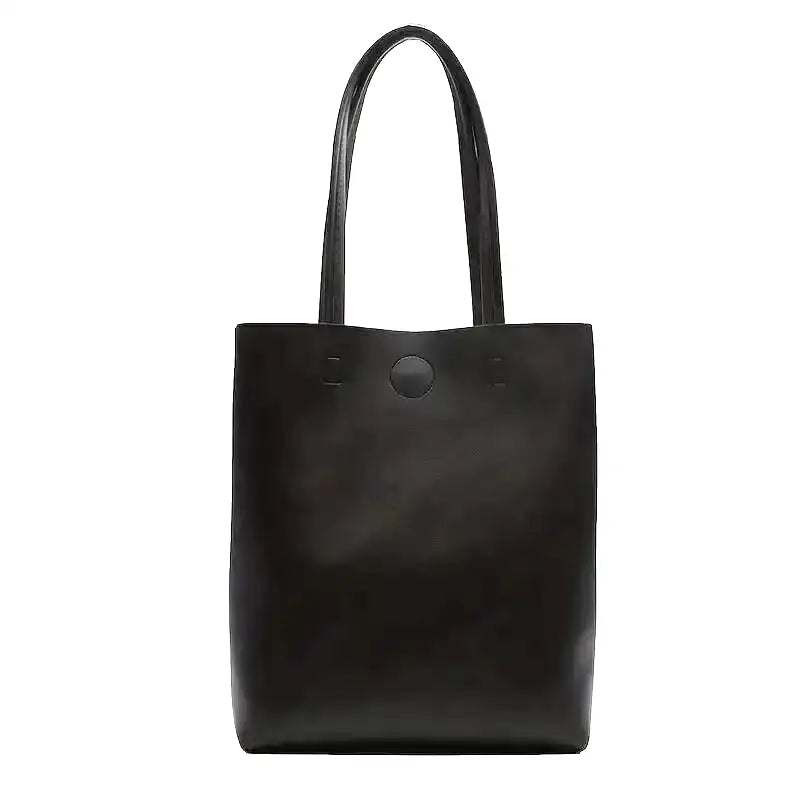 BEATRICE - Bolso Tote en cuero suave - Negro - CARMEN VELVET