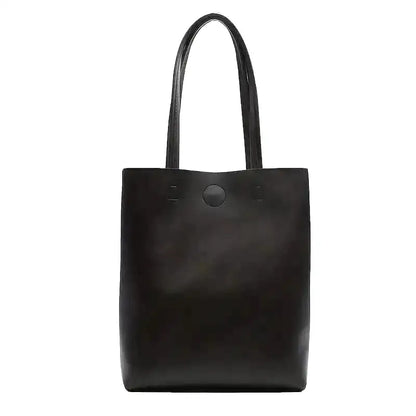 BEATRICE - Bolso Tote en cuero suave - Negro - CARMEN VELVET