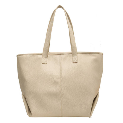 NALA - Bolso Tote Grande de tendencia en cuero - Beige - CARMEN VELVET