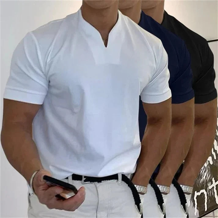 Harry - Camiseta con cuello en V transpirable y corte clásico