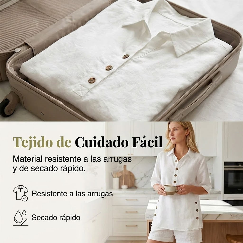 Sara - Conjunto veraniego de camisa amplia y short
