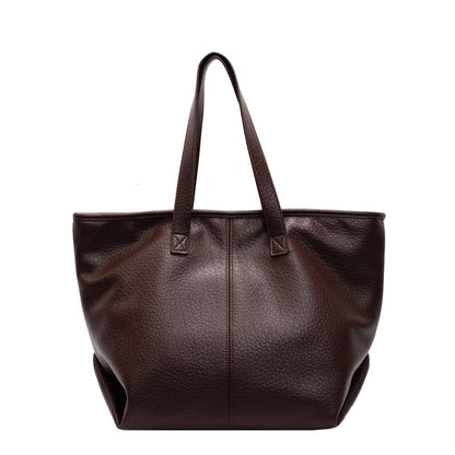 NALA - Bolso Tote Grande de tendencia en cuero - Café - CARMEN VELVET