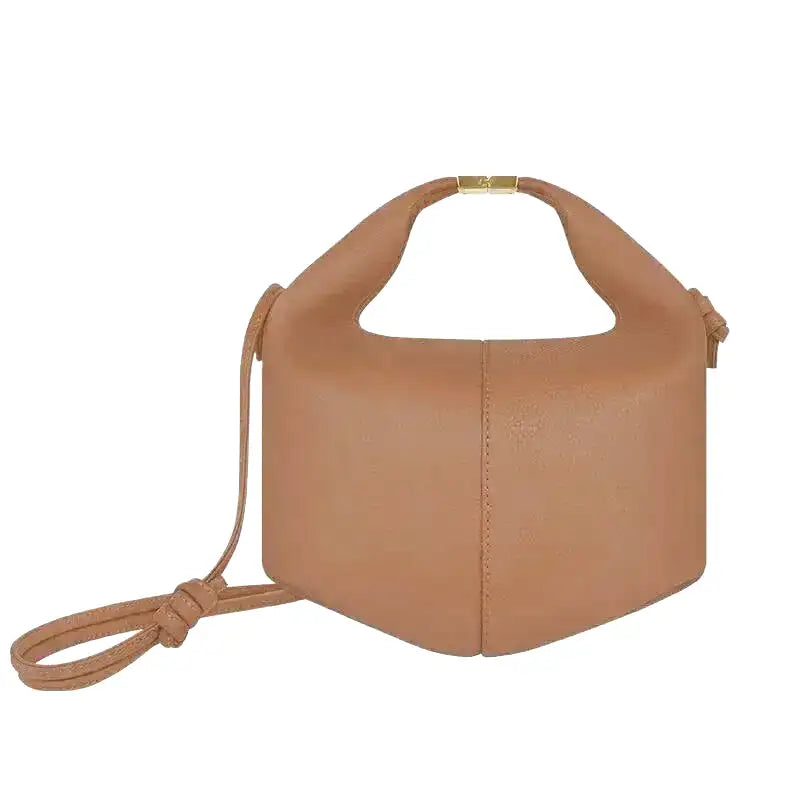 CAMÉLIA - Bolso Pequeño Chic en cuero bandolera - Marrón - CARMEN VELVET