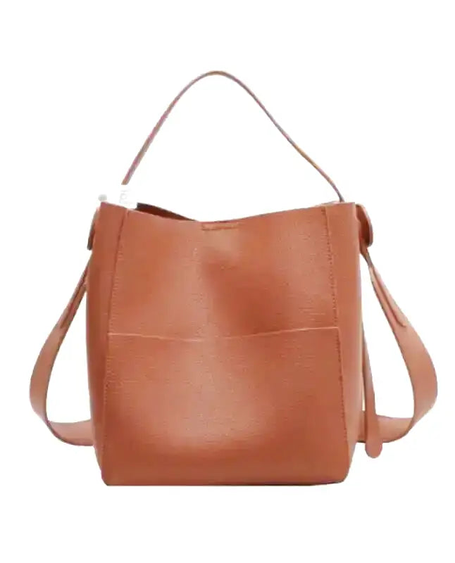 CAMILLE - Bolso Bandolera Grande de Cuero suave granulado - Marrón - CARMEN VELVET