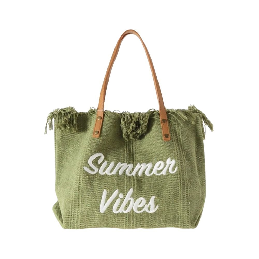 Adara - Bolso shopper de lona con flecos | CARMEN VELVET