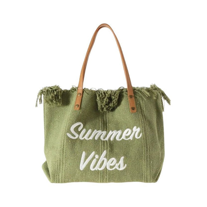 Adara - Bolso shopper de lona con flecos | CARMEN VELVET