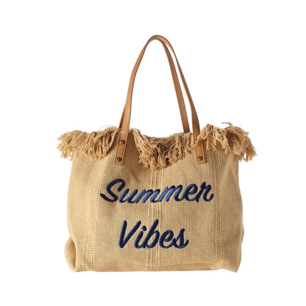 Adara - Bolso shopper de lona con flecos | CARMEN VELVET