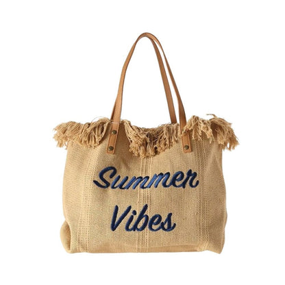 Adara - Bolso shopper de lona con flecos | CARMEN VELVET