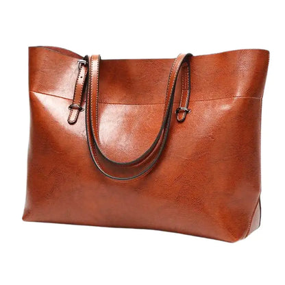 CATARINA - Bolso para el Día a Día de cuero liso - Marrón - CARMEN VELVET