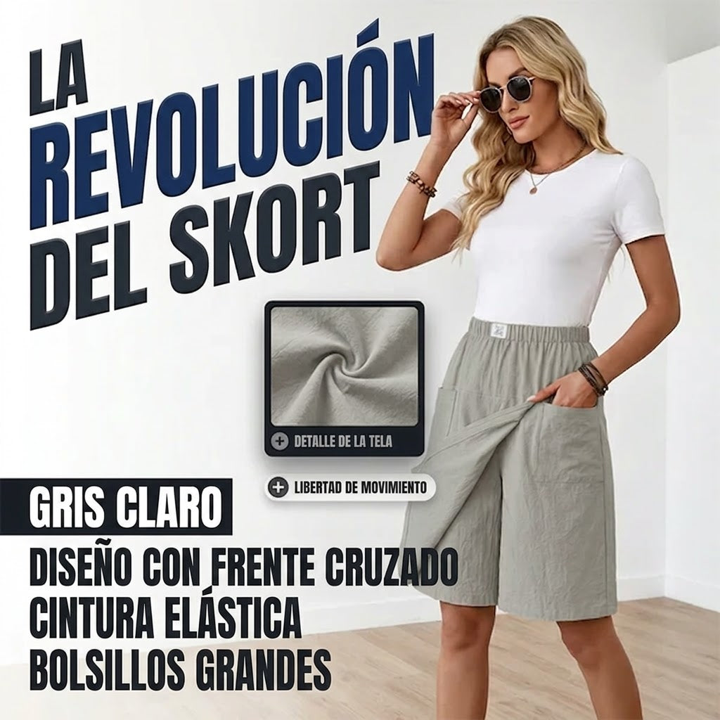 Aurelia - Falda pantalón de estilo diario con cintura elástica
