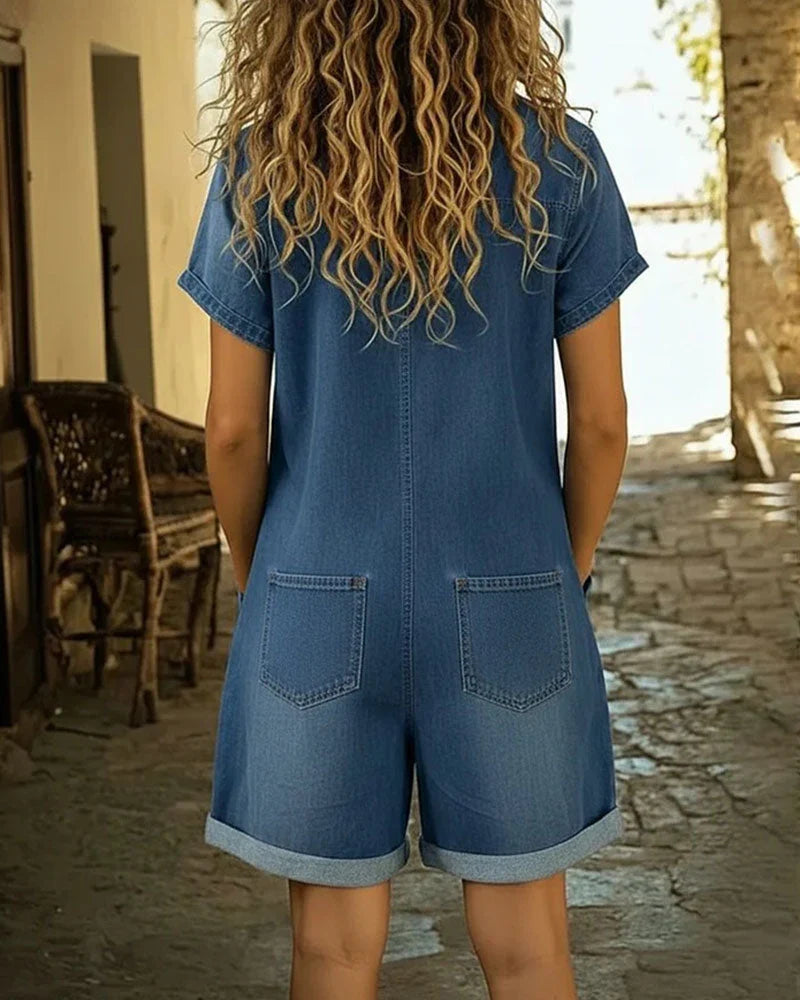 Aurora - Mono denim con botonadura frontal