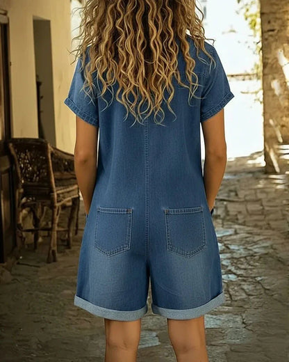 Aurora - Mono denim con botonadura frontal