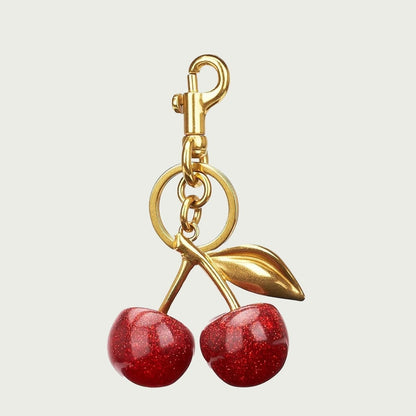 Paloma - Llavero dorado con cerezas | CARMEN VELVET